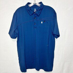 Little Donkey Andy Men's Short-Sleeve Blue Polo Shirt Ultra-Stretch Size M